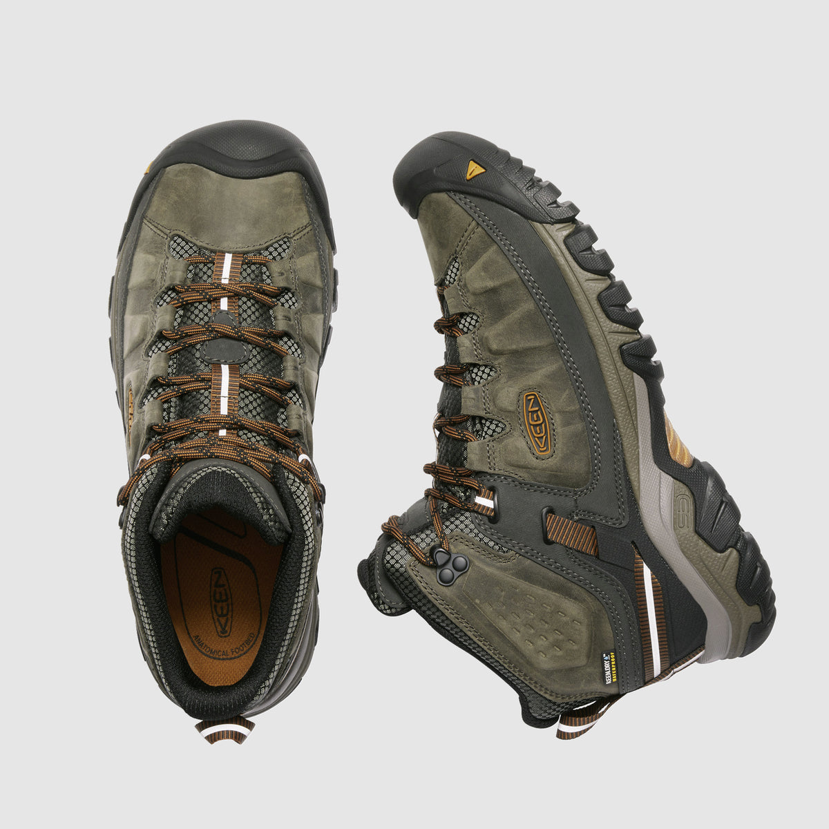 נעלי KEEN לגברים Targhee III Mid בצבע אפור פס חום – תמונה נוספת