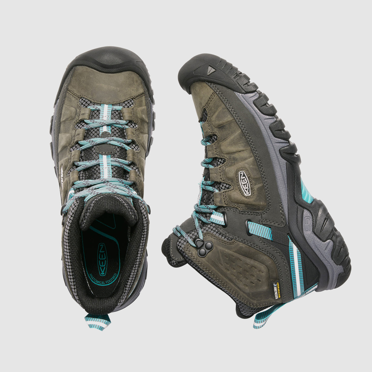 נעלי KEEN לנשים Targhee III Mid בצבע אפור/תכלת – תמונה 3